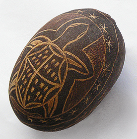 Carved Boab Nut by Lin Courtney