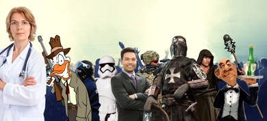 Montage of characters