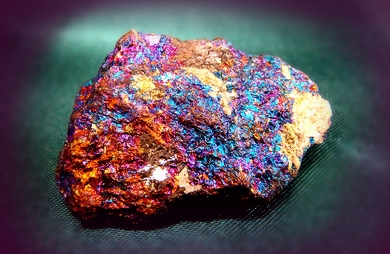 rock with patches of brightly contrasting color all over it