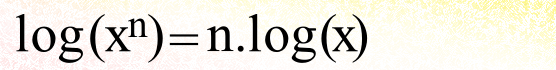 The logarithm of (x to the nth power) is equal to n times the logarithm of x.