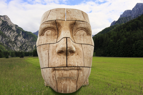 wooden carved head