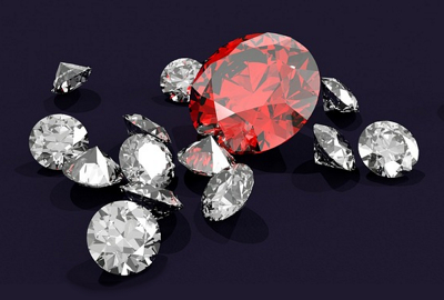 diamonds and a ruby